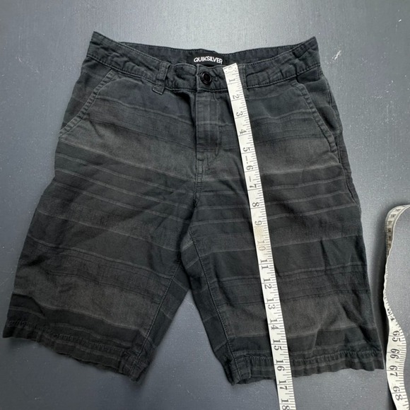 Quiksilver Board Shorts Boys 26 Black Cotton Striped Casual Summer Surf Beach - Picture 5 of 10